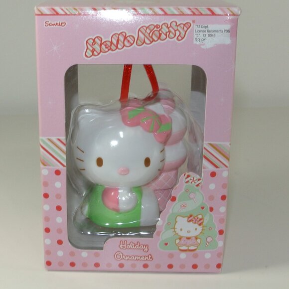 HELLO KITTY Vintage Christmas Decoration Ornament In Original Box Ice Cream - Picture 1 of 3